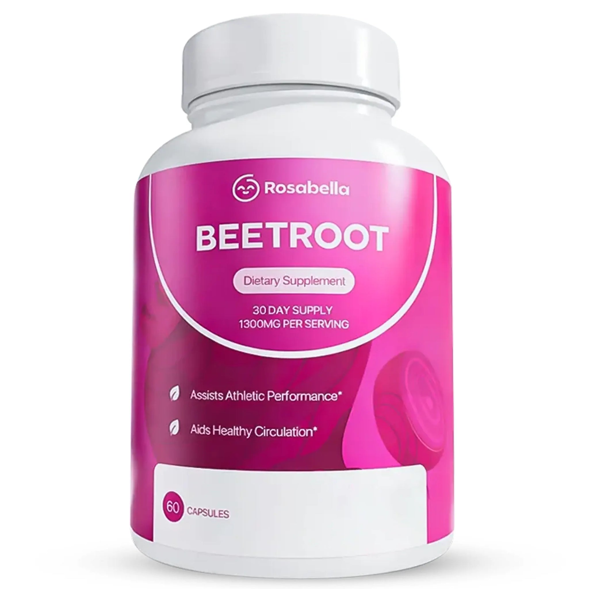 Rosabella Organic Beetroot Capsules (1300mg) for Blood Flow & Heart Health
